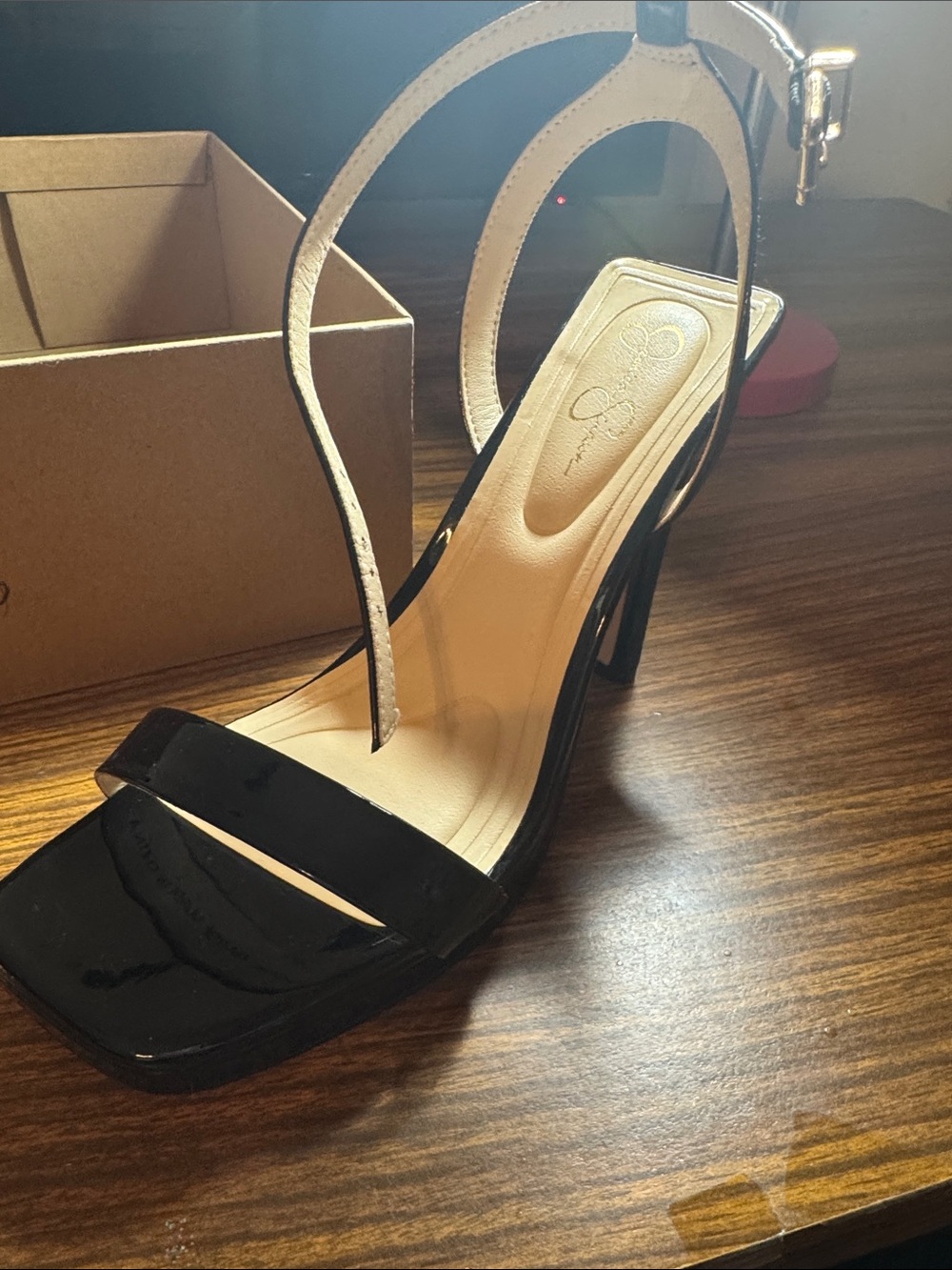 Jessica Simpson black strap heel
